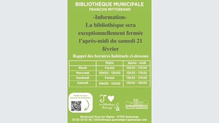 Fermeture exceptionnelle de la bibliothèque municipale François Mitterrand