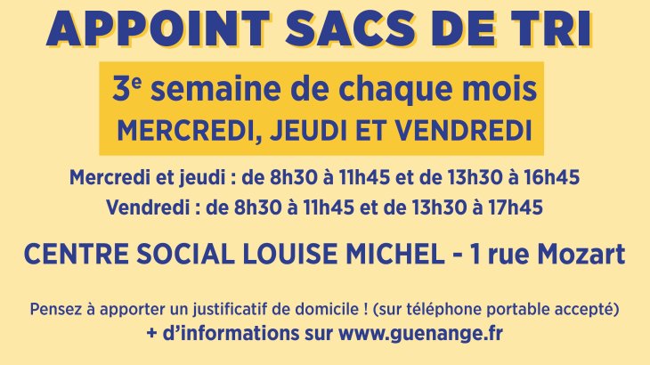 Approvisionnement en sacs de tri