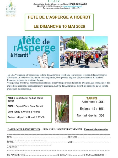 Fiche inscription fête des asperges