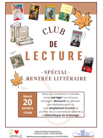 Club lecture spécial "Rentrée Littéraire"