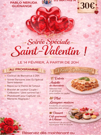 Soirée spéciale saint Valentin